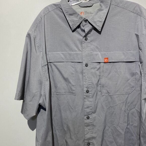 The American Outdoorsman Men's Gray Collared Short Sleeve Button Up Shirt Sz XXL - Picture 4 of 12